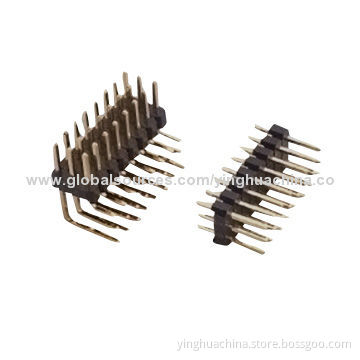 Pin Headers, 2.54mm Straight/Right Angle, Triple Row-dual Insulator, 2.54mm H Connector 2230